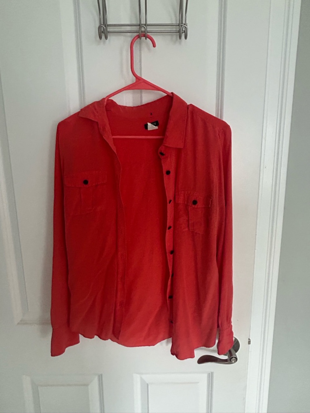 J. Crew Coral Silk Blouse